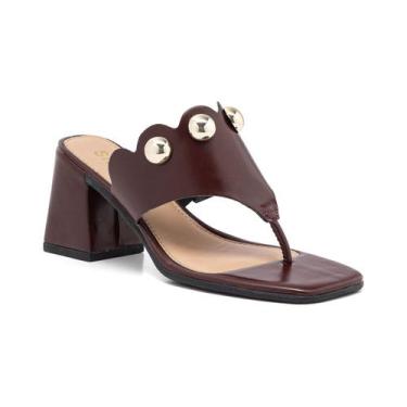 Imagem de Tamanco Feminino Stessy Casual Salto Bloco Meia Esfera Nuvem Babado -,