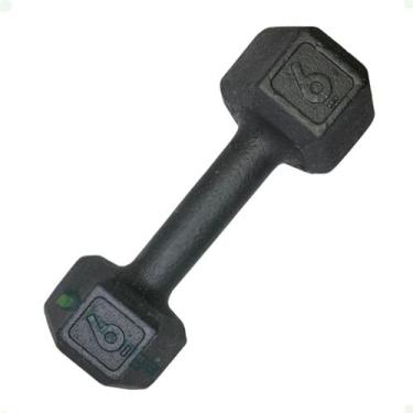 Imagem de Halter Sextavado de Ferro Fundido Pintado - 6 Kg - 2M FITNESS