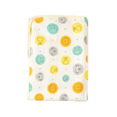 Imagem de Cobertor Papi Flanelado 1,10m X 90cm Amiguinhos Neutro, Amarelo, Único