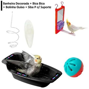 Imagem de Kit 1 Banheira Decorada +1 Brinquedo Bica Bica + 1 Osso de Siba P c/ S