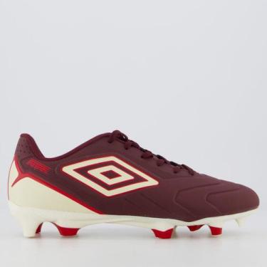 Imagem de Chuteira Umbro Attak III Campo Branca e Bordô, 42