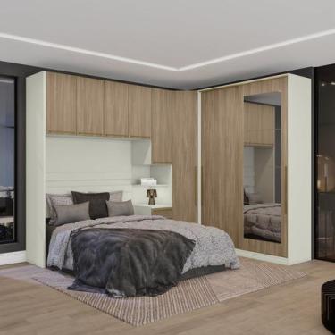 Imagem de Quarto Modulado Casal Completo 11 Portas 6 Gavetas com Espelho Seletto