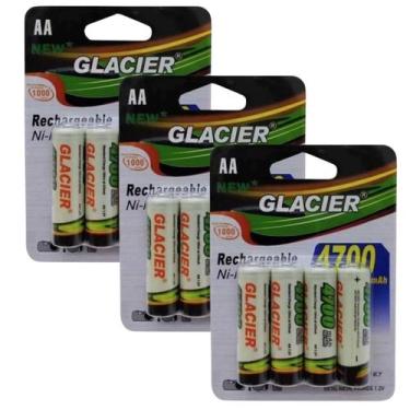 Imagem de Kit Com 12 Pilhas Baterias AA Recarregável de 4700mAh - MB