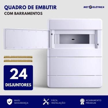 Imagem de Quadro Distribuição com Barramento 24 Din Embutir Forceline - Force Li