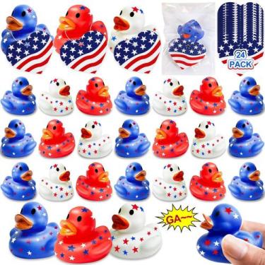 Imagem de Brinquedo de Banho AMENON 24 Patinhos de Borracha Patrióticos 5 cm