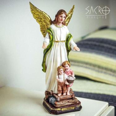 Imagem de Imagem Anjo Da Guarda Resina Importada 30cm - SACRO