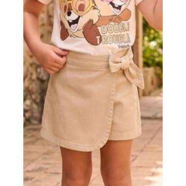 Imagem de Shorts Saia FIT Sarja Com Laço Momi, Bege, 8