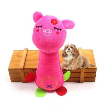 Imagem de Brinquedo de Pelúcia para Cachorro com Barulho Interativo (Rosinha)