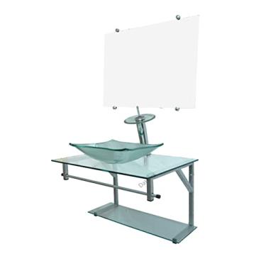 Imagem de Gabinete Incolor 60cm de Vidro + Torneira Cascata -Q34Dahora