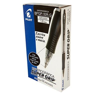 Imagem de Caneta Super Grip Bpgp 10r G 1.6 Preta Pilot 12 Unidades