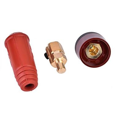 Imagem de Cabo de soldagem de estilo europeu série DKJ Conector rápido macho e adaptador de encaixe rápido de soquete de painel (DKJ35-50 vermelho)