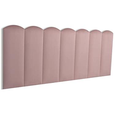 Imagem de Cabeceira Casal Modulada Nuvem Cama Box 140 Cm x 60 Cm Blu Interiores Cor:VELUDO Nude