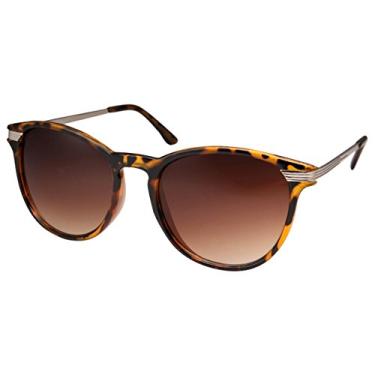 Imagem de grinderPUNCH Óculos de sol retrô vintage fashion unissex olho de gato redondo, Tartaruga, Large