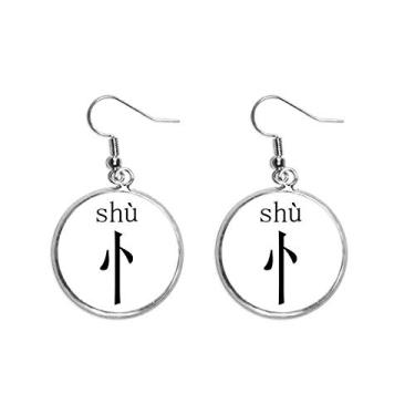 Imagem de Componente do personagem chinês Shu Ear Pendente Prata Brincos Joias Femininas