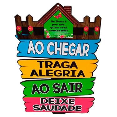 Imagem de Placa Casa Decorativa de Parede Green - Traga Alegria e Deixe Saudade