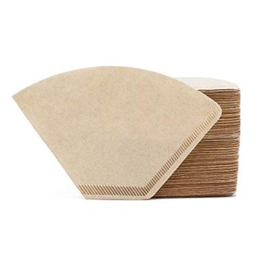 Imagem de Segarty Filtro de Café, 2 a 4 xícaras, 400pcs, Cone, Fibra de Madeira Original, Natural Brown