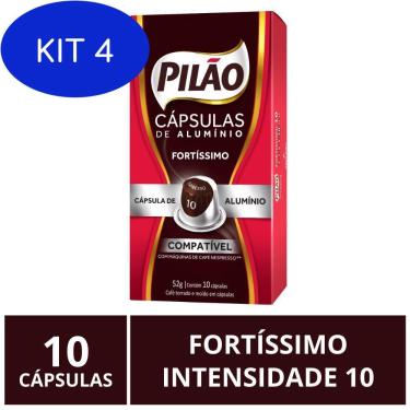 Imagem de Kit 4 Café Pilão, Cápsulas Para Nespresso, Fortissimo