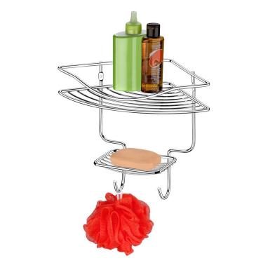 Imagem de Suporte Cantoneira 1 Posiçao Aço Banheiro Shampoo Sabonete