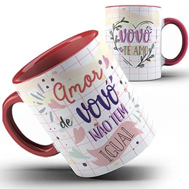 Imagem de Caneca vermelha xícara amor de Vovó não tem igual