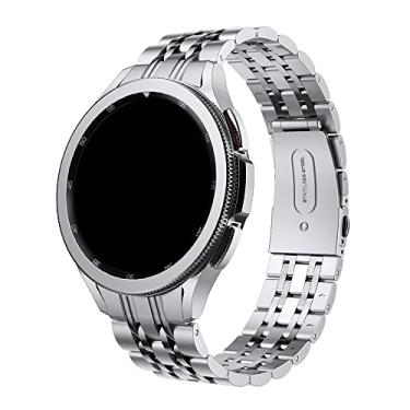 Imagem de Pulseira Metal 7 Elos LTIMPORTS, compativel com Galaxy Watch 6 - Galaxy Watch6 Classic - Galaxy Watch 5 - Galaxy Watch5 Pro - Galaxy Watch 4 - Galaxy Watch4 Classic (Prata)