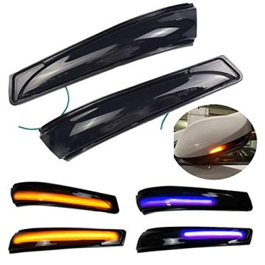 Imagem de Indicador de luz de seta de mudança sequencial LED dinâmico para Hyundai Elantra Avante MK5 MD UD Veloster 2011-2015 (amarelo-azul)