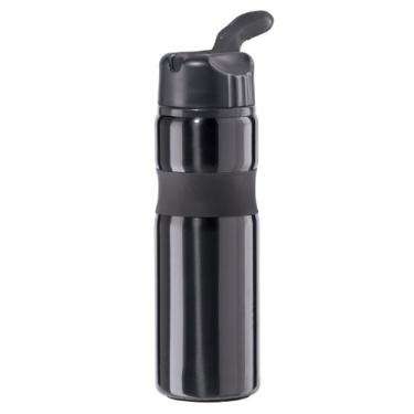 Imagem de Oggi Lustre Contour Garrafa esportiva de aço inoxidável com bico e canudo, 740 ml, preta