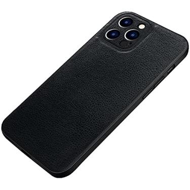 Imagem de HAODEE Capa de telefone traseira, para Apple iPhone 13 (2021) 6,1 polegadas silicone colando couro capa à prova de choque [proteção de câmera atualizada] (cor: preto)