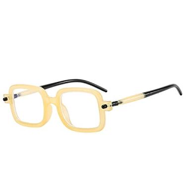 Imagem de Óculos de Sol Quadrado Retrô Moda Feminina Masculino Luxo Óculos Claros Armação Famale Retângulo Tons UV400, Branco Transparente, A