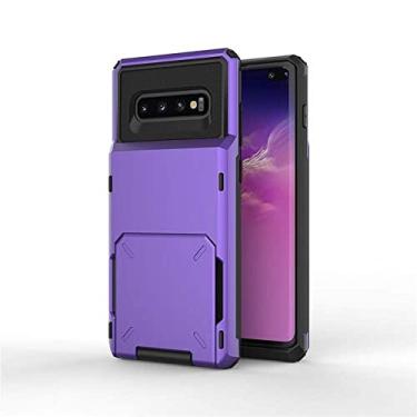 Imagem de Flip Card Slots Business Armor Case para Samsung Note 10 10 Plus S10E Case para Galaxy S8 S8 S9 S9 S10 Plus Note 9 A750 Cover, Roxo, Para Samsung S9 Plus