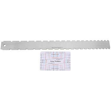 Imagem de Régua de acordes de guitarra, feita de aço inoxidável entalhada borda reta guitarra Fret Chord Régua Luthier Conjunto de ferramentas de medição Acessórios tocados