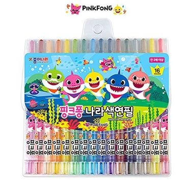 Imagem de Stationery Conjunto de lápis de cor Baby Shark Family, 16 cores, giz de cera