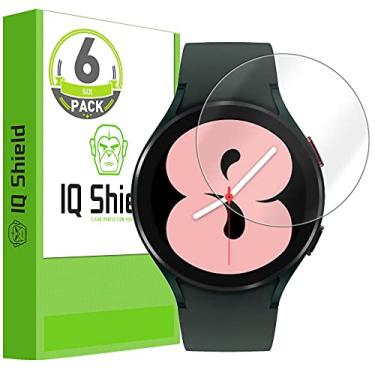 Imagem de Protetor de tela IQ Shield compatível com Samsung Galaxy Watch 4 (44 mm) (pacote com 6) filme transparente antibolhas