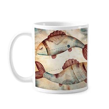 Imagem de Caneca de cerâmica com a constelação de peixes de março caneca do zodíaco cerâmica xícara de café e porcelana