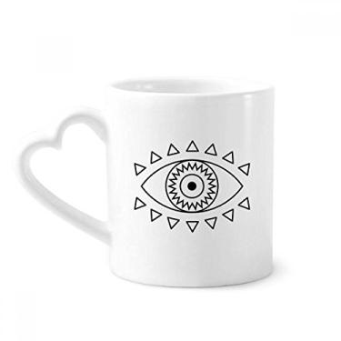 Imagem de Caneca com padrão geométrico de totem de olho caneca café cerâmica copo de coração de vidro