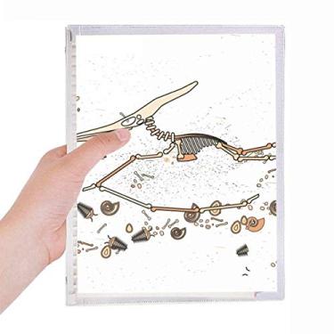 Imagem de Caderno de ossos de dinossauro em miniatura de ossos, folhas soltas, recarregável, diário de papelaria