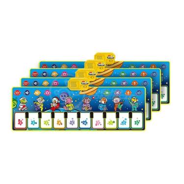 Imagem de Kit 4 Un Piano Music Tapete Musical 10 Teclas Touch azul