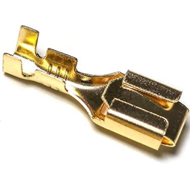 Imagem de GIETOP GI1407 Lote/conjuntos 6,3 mm 14-16 AWG Terminal conector pá ouro fêmea para interruptor basculante, tomada de caixa de conexão ARB Carling (16 terminais dourados)