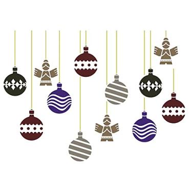 Imagem de Stencil de Acetato para Pintura de Natal OPA Simples 20 x 25 cm - 2553 Bolas Estampadas II