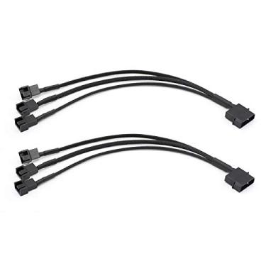 Imagem de Pacote com 2 Molex para 3 x 3 pinos ou 4 pinos capa de computador ventilador divisor de energia cabo adaptador, 10 polegadas
