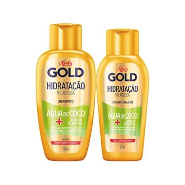 Imagem de Kit Niely Gold Shampoo + Condicionador Hidratação Milagrosa Água de Coco + Babosa, Niely, 450ml