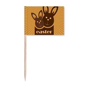 Imagem de Decoração de festa com estampa de coelhinho marrom festival de religião da Páscoa