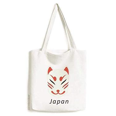 Imagem de Bolsa de lona tradicional japonesa com cabeça de raposa