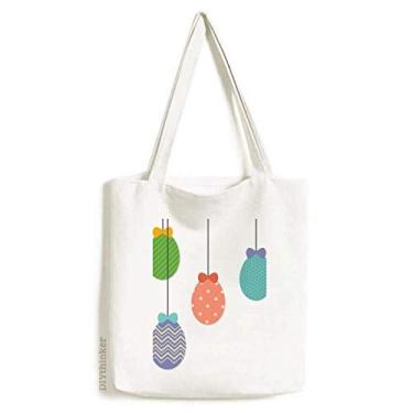 Imagem de Sacola de lona para pendurar no festival de religião da Páscoa, bolsa de compras casual