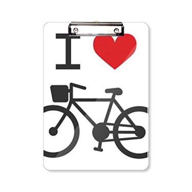 Imagem de I Love Red Heart Bicycle Padrão Prancheta Pasta, Bloco de Escrita Placa de Apoio A4