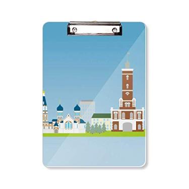 Imagem de Omsk Rússia Padrão de Símbolo Nacional Prancheta Pasta Bloco de Escrita Placa de Apoio A4