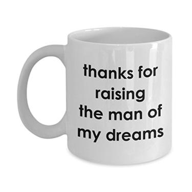 Imagem de Caneca Thanks for Raising the Man of My Dreams – Presentes para namorado – Caneca de café de cacau quente divertido – de Natal