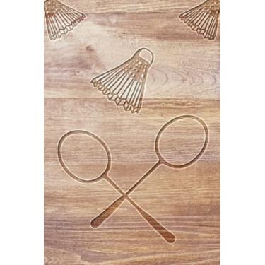 Imagem de BADMINTON CARVED WOOD: journal, lined, 120 pages, 6x9 inches, matte finish cover, notebook, diary gift, no bleed