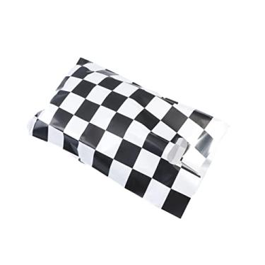 Imagem de Gadpiparty 50 Unidades Sacos De Presente Xadrez Saquinhos De Doces Preto e Branco Sacos De Presente De Gengibre Sacolas De Compras Quadriculadas Prêmio Acessórios Para Festa Carro De Corrida