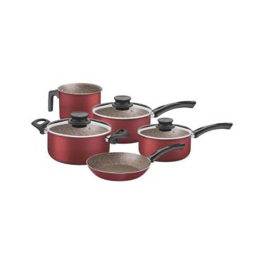 Imagem de Jogo Panelas Antiaderentes Tramontina Paris 28599701 Verm.