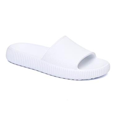 Imagem de Chinelo Nuvem Feminino Ortopedico Ergonometrico Slide Preto (43/44, Branco White)